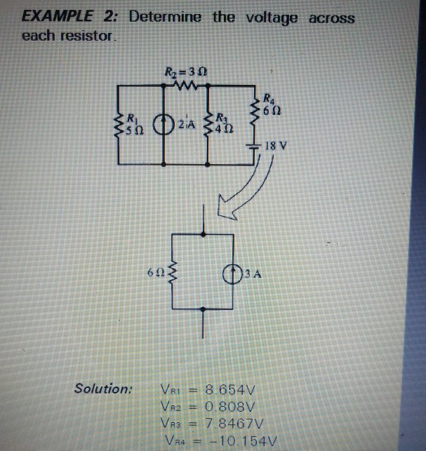 Solved EXAMPLE 2 Determine the voltage across each resistor