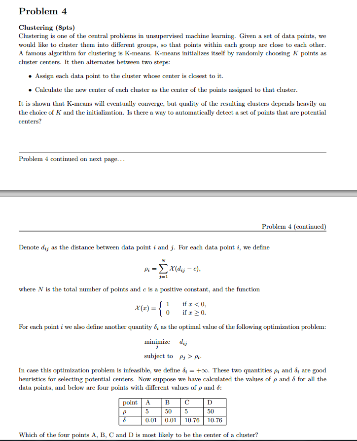 the clustering assignment problem model