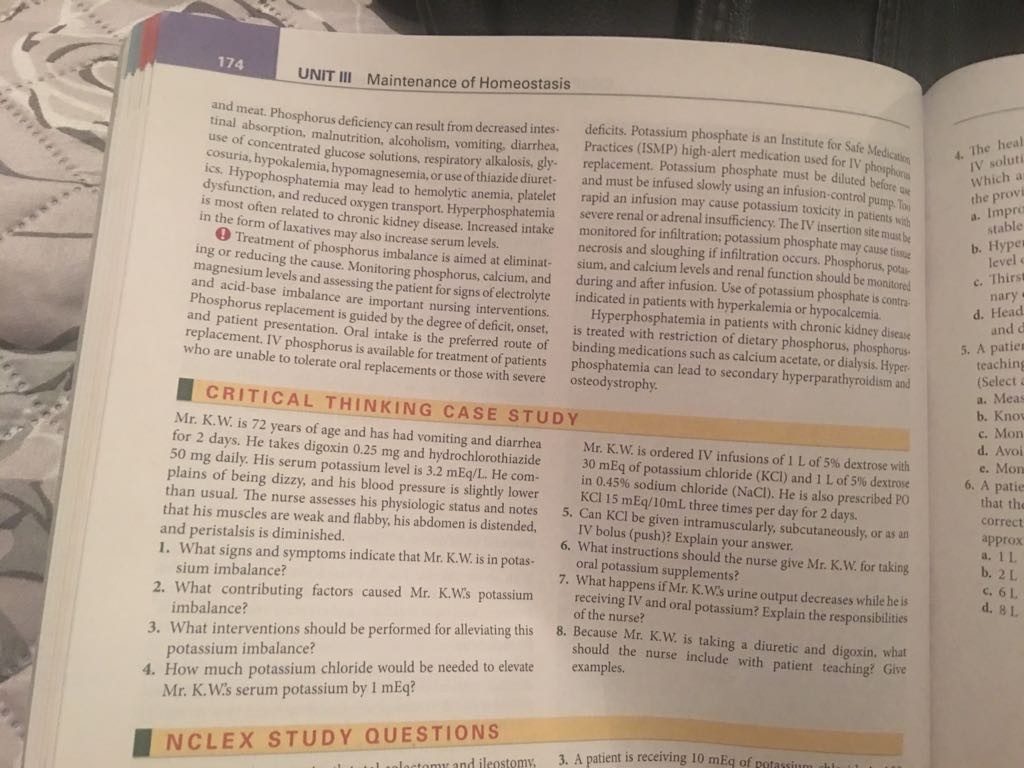 Solved 174 UNIT III Maintenance Of Homeostasis Meat Chegg
