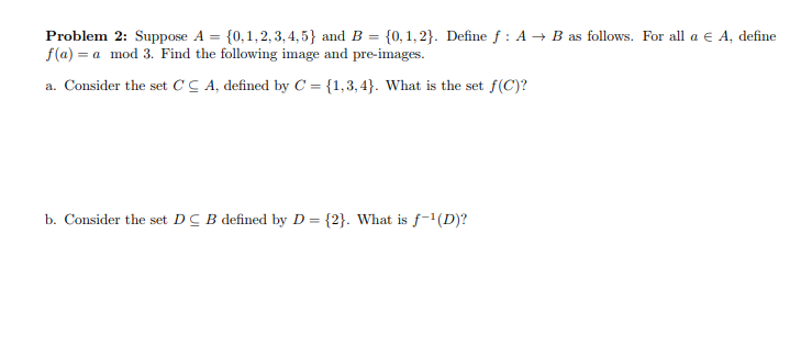 Solved Problem 2: Suppose A {0.1.2.3.4.5} And B {0.1.2). | Chegg.com