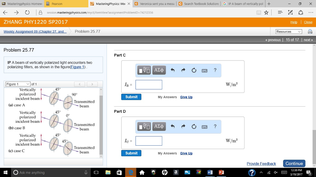 Solved: Mastering Physics Homewe Pearson MasteringPhysics:... | Chegg.com