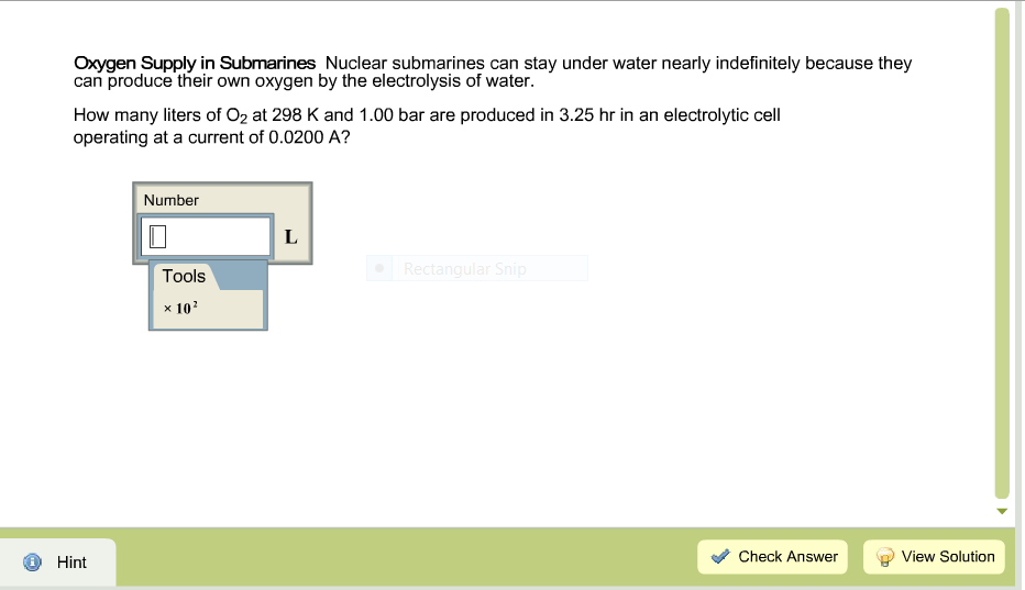 Solved Oxygen Supply in Submarines Nuclear submarines can