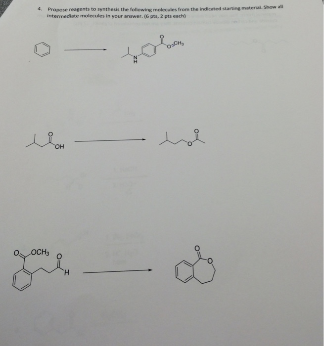 Solved Propose reagents to synthesis the following molecules | Chegg.com