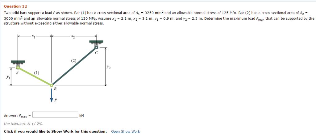 Solved Two Solid Bars Support A Load P As Bar (1) Has, 46% OFF