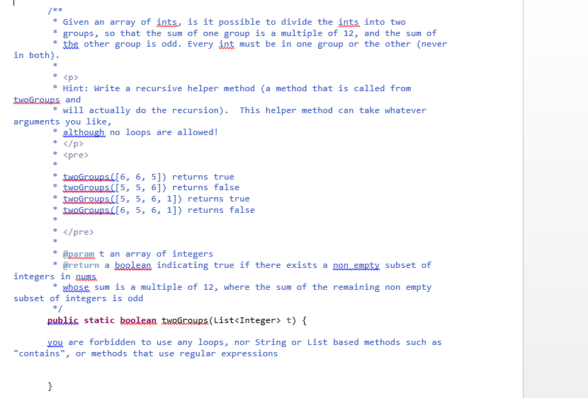 solved-given-an-array-of-ints-is-it-possible-to-divide-the-chegg