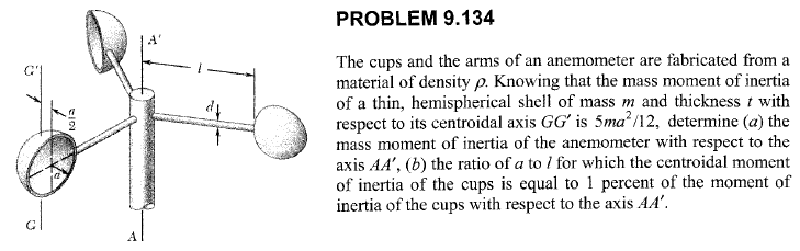Solved The cups and the arms of an anemometer are fabricated | Chegg.com