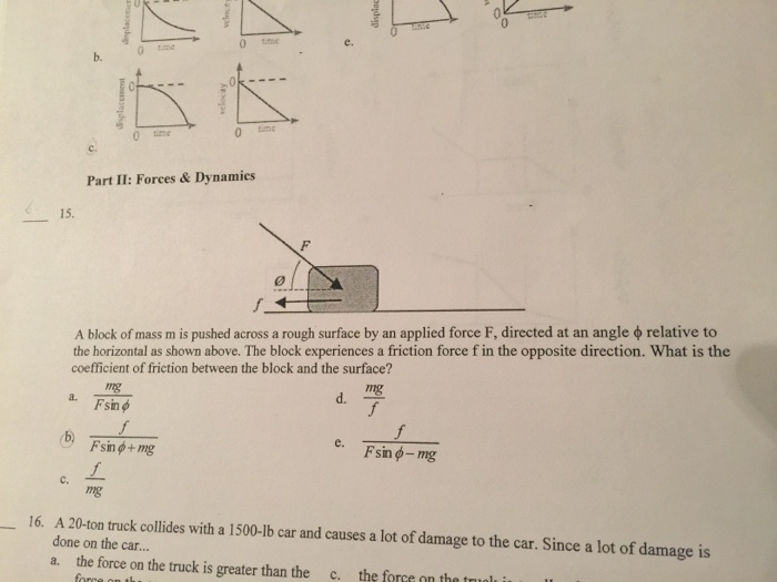 Solved A block of mass m is pushed across a rough surface by