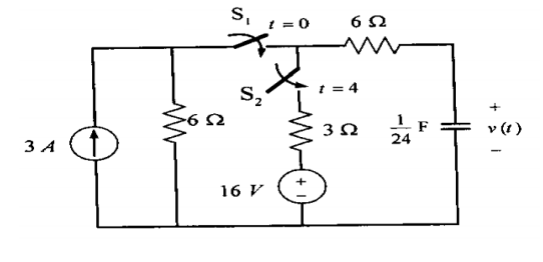 Solved For the circuit shown, find the voltage v(t) for all | Chegg.com