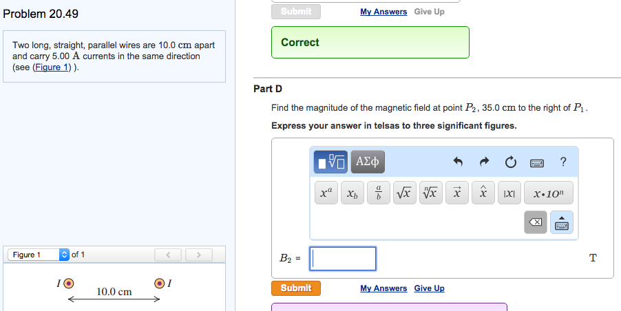 Solved Find the magnitude of the magnetic field at point P2, | Chegg.com