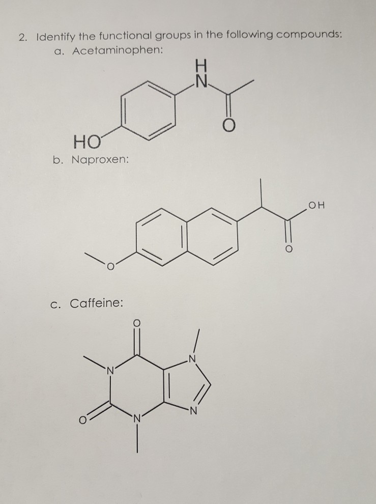 Solved 2. Identify the functional groups in the following