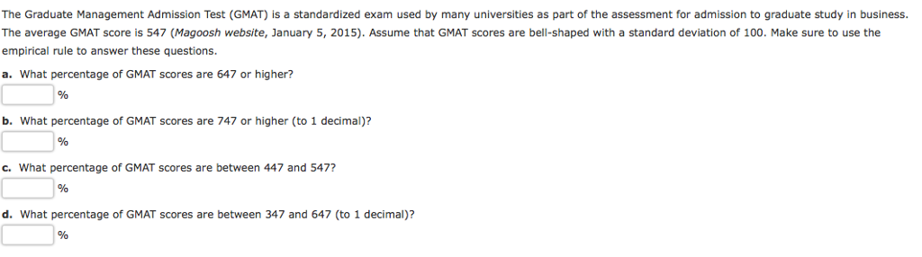 Solved: The Graduate Management Admission Test (GMAT) Is A... | Chegg.com