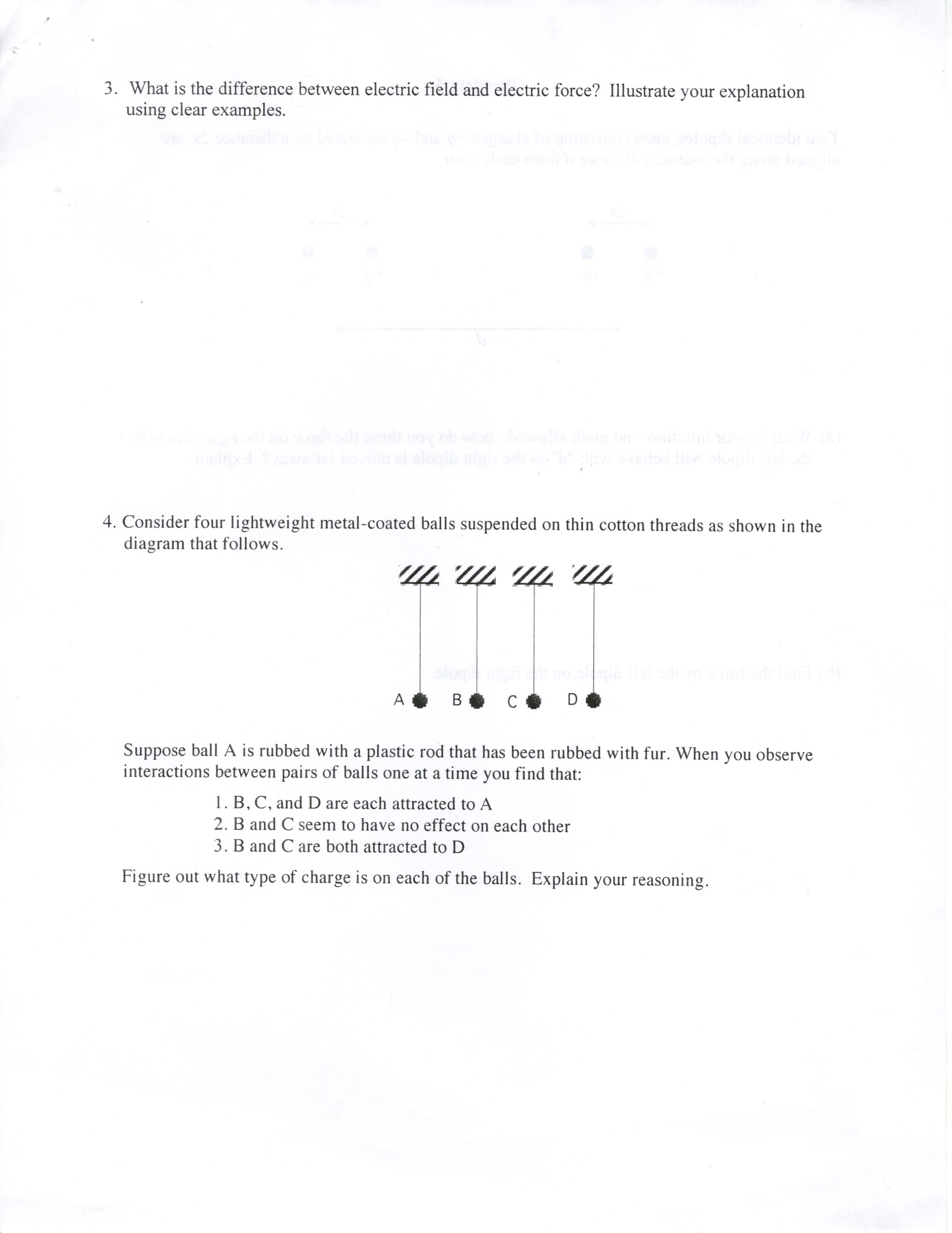 What is the difference between electric field and | Chegg.com