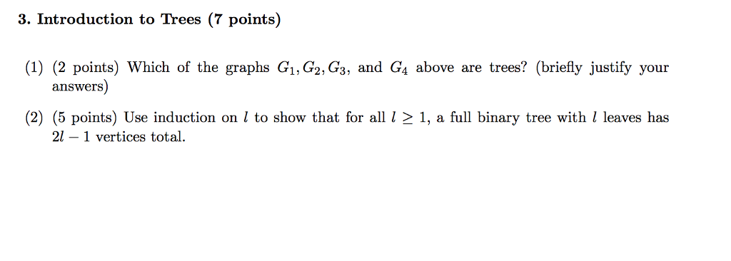 3. Introduction to Trees (7 points) (1) (2 points) | Chegg.com