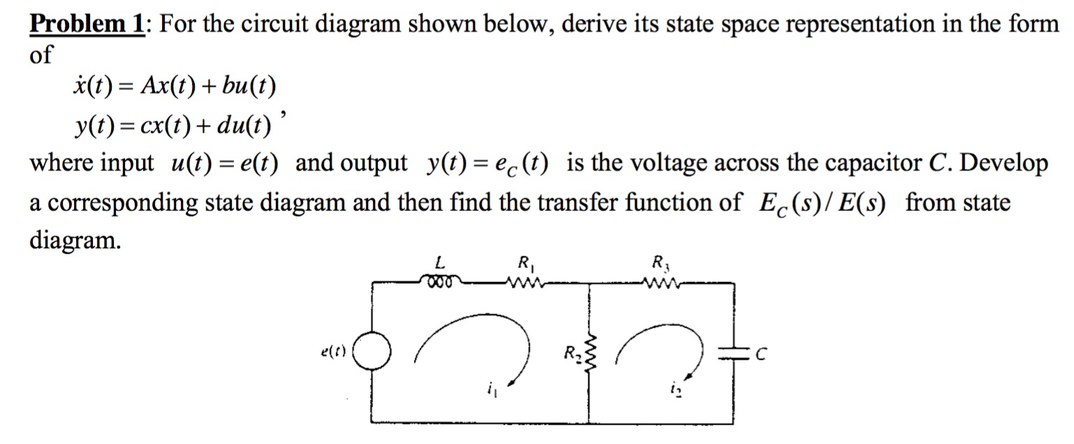 Solved For the circuit diagram shown below, derive its state | Chegg.com