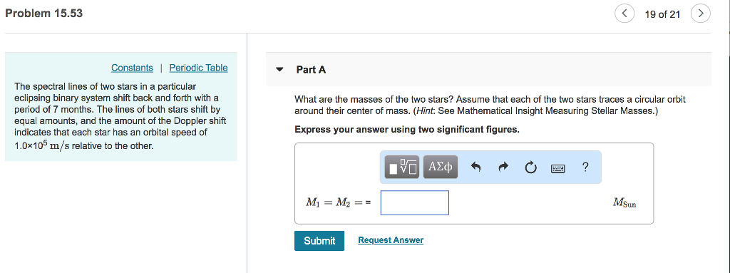 Solved Problem 15.53 19 of 21> Part A The spectral lines of | Chegg.com