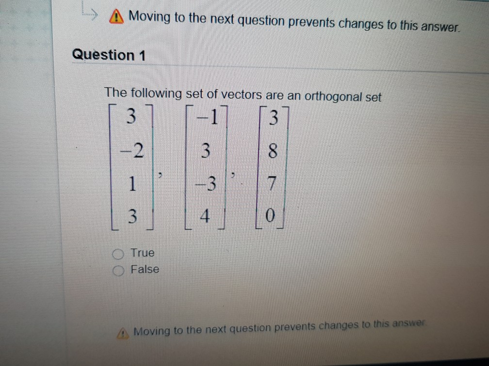 Solved The following set of vectors are an orthogonal set | Chegg.com