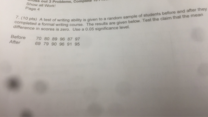 Solved A test writing ability is given to a random sample of | Chegg.com