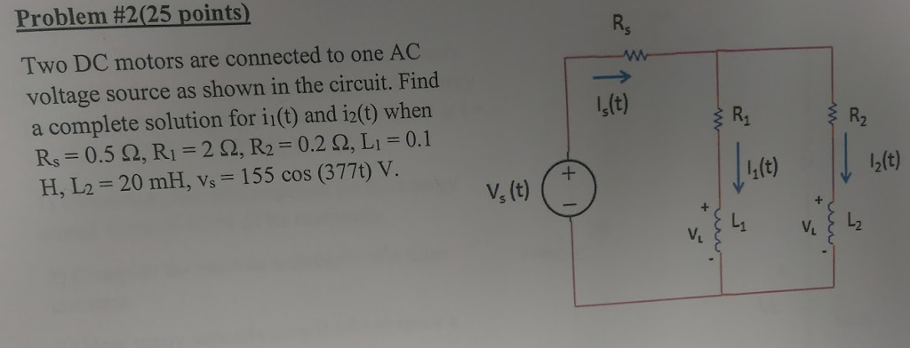 Solved Problem #2(25 points) R, Two DC motors are connected | Chegg.com