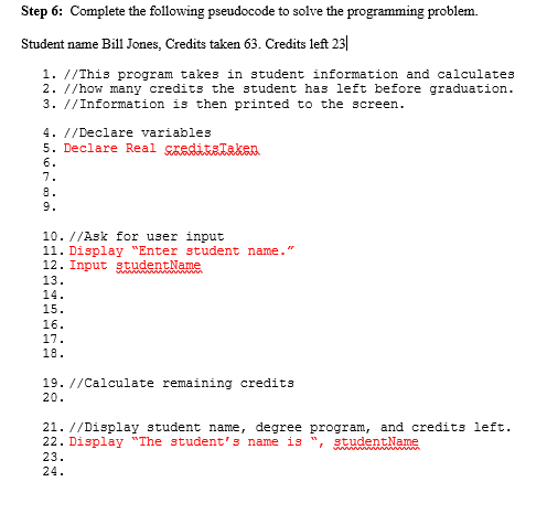 Solved Complete The Following Pseudocode To Solve The | Chegg.com