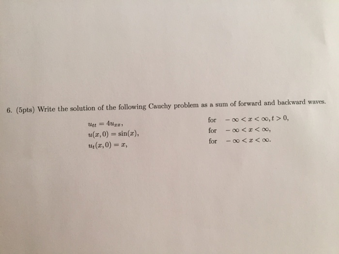 Solved Write the solution of the following Cauchy problem as | Chegg.com