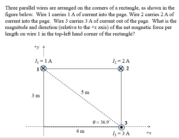 Solved Three Parallel Wires Are Arranged On The Comers Of A 