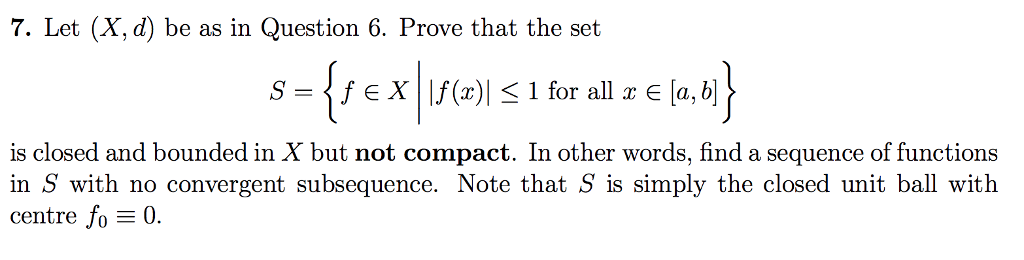 Solved X C a b is the set of all continuous function Chegg