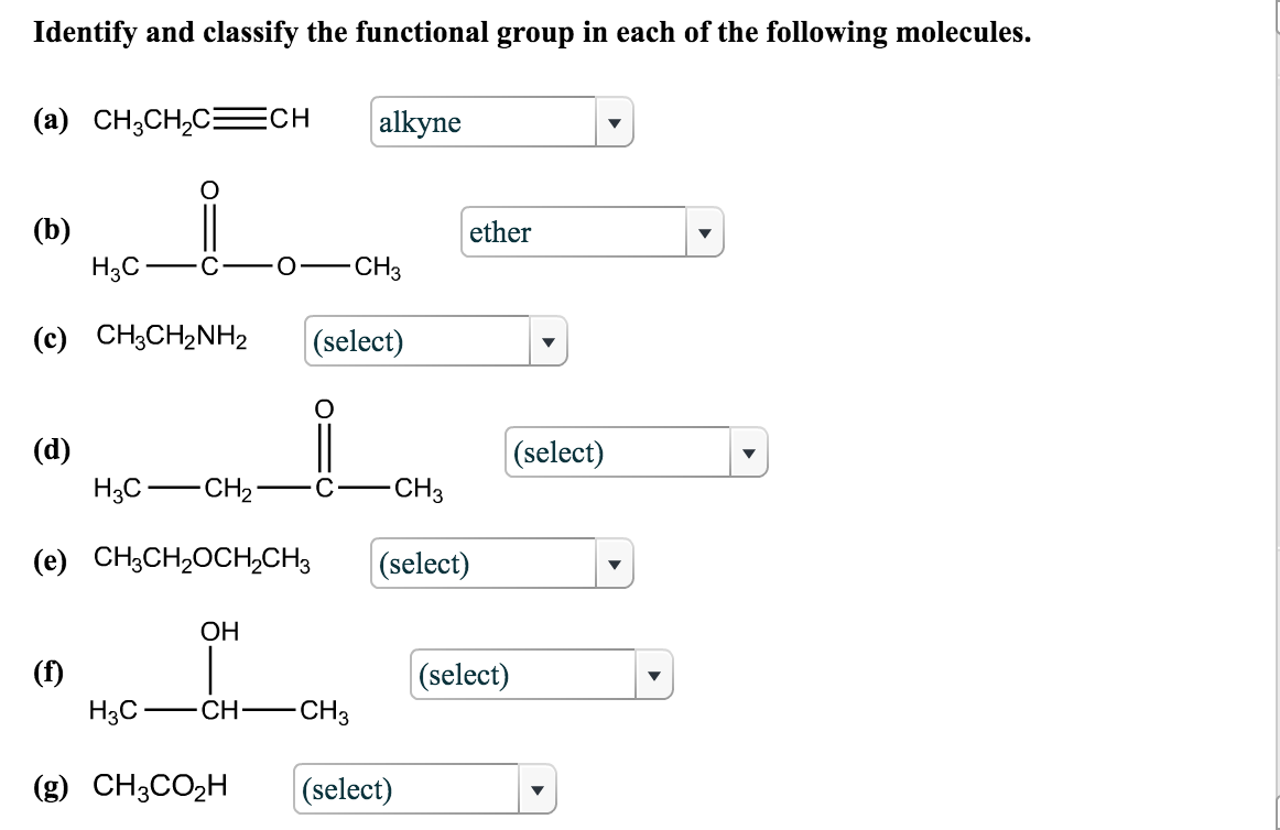 Solved Identify and classify the functional group in each of | Chegg.com