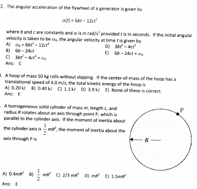 Solved 2. The angular acceleration of the flywheel of a | Chegg.com