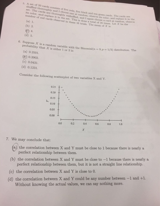 Solved Each multiple-choice Part 1. Multiple Choice Mark the | Chegg.com