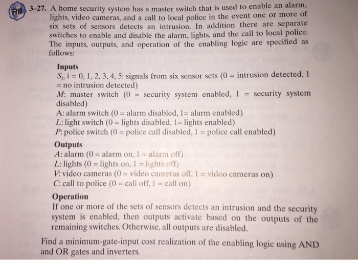 Solved 327. A home security system has a master switch that