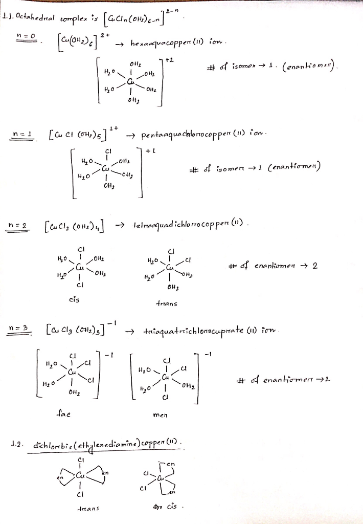 Solved Problem I-Copper chlorides I.1 When copper(II) | Chegg.com