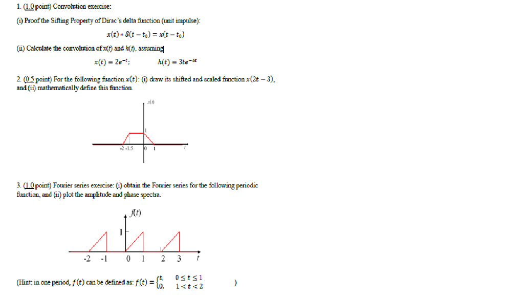 Solved 1 Cl9poimtp) Comvohution exercise () Proof the