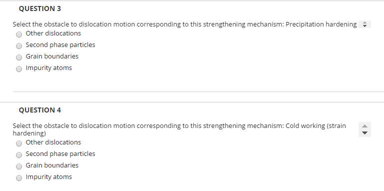Solved Select the obstacle to dislocation motion | Chegg.com