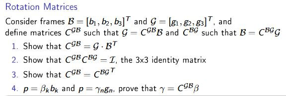 Rotation Matrices Consider Frames B [bi, B2, B3l And | Chegg.com