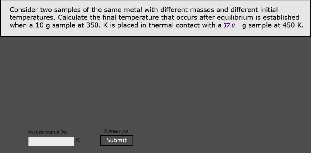 Solved Consider two samples of the same metal with different