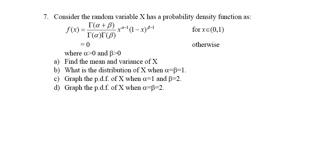 Consider The Random Variable X Has A Probability D Chegg Com