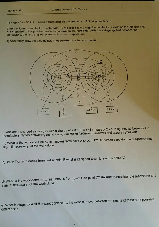 Solved: Homework Electric Potential Difference 1) Pages 85... | Chegg.com