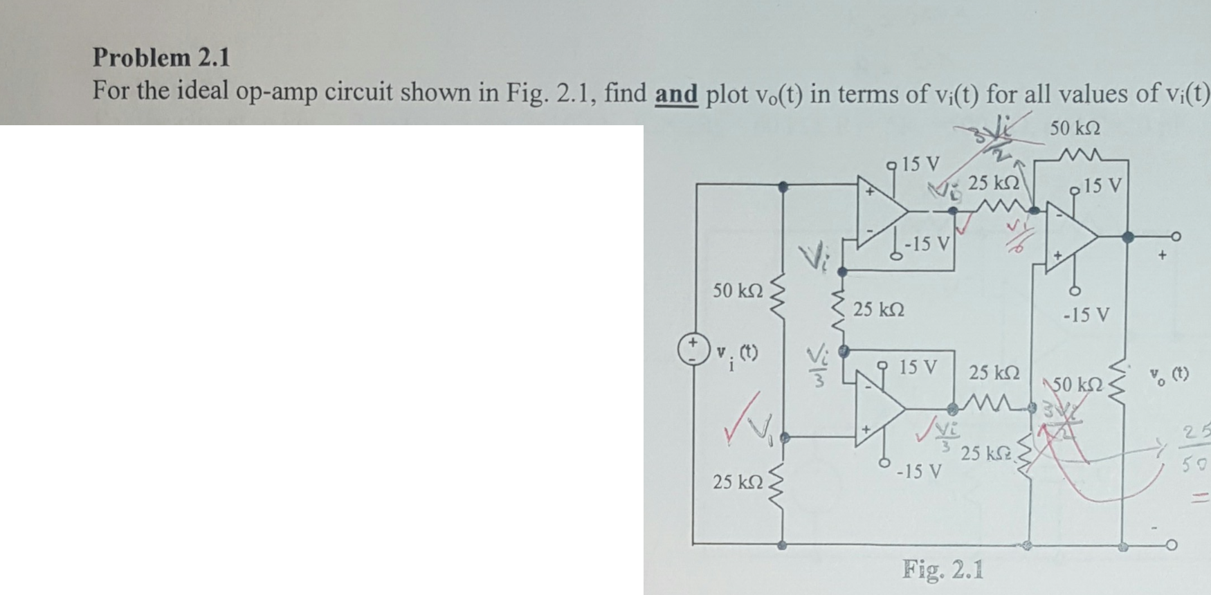 Solved For The Ideal Op-amp Circuit Shown In Fig. 2.1, Find | Chegg.com