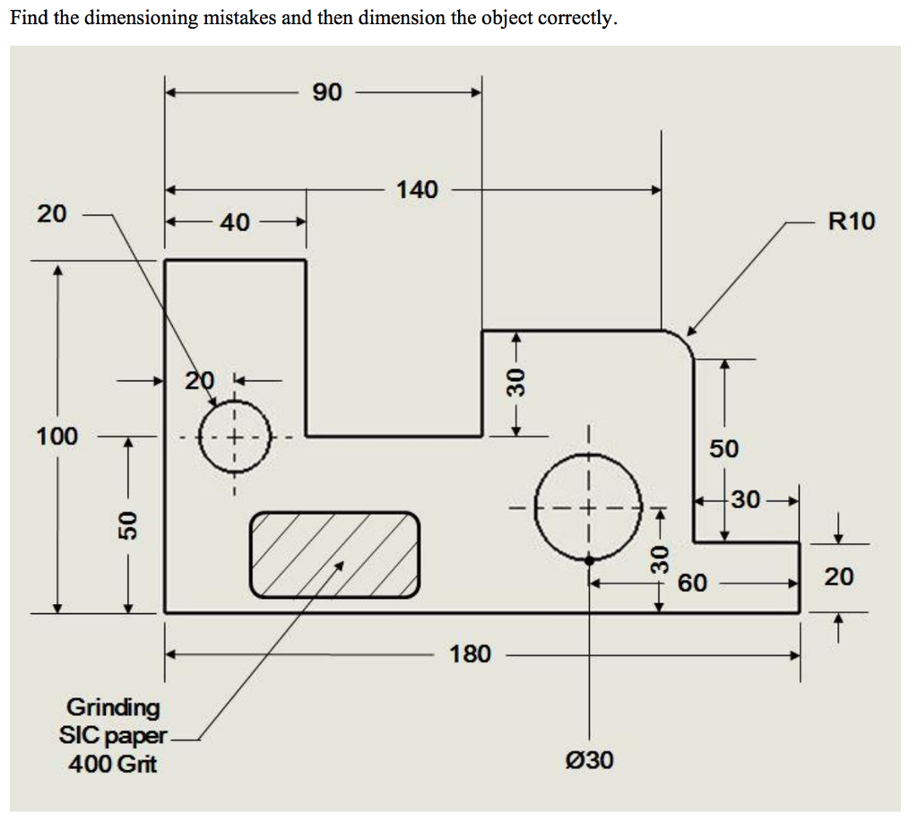 Solved then dimension the object correctly Find the | Chegg.com