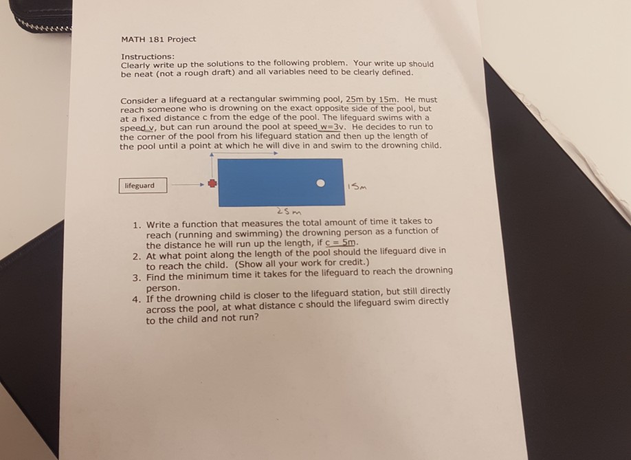 Solved MATH 181 Project Instructions Clearly write up the | Chegg.com