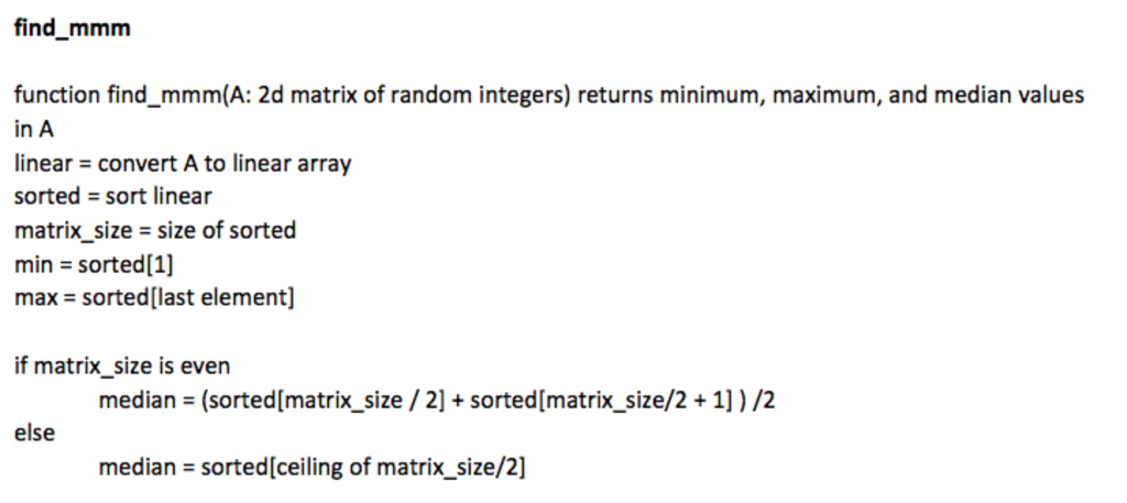 Solved calc avg function calc_avg (A: 2d array of random | Chegg.com