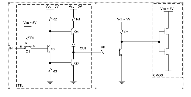 Part 1: TTL driving CMOS Construct the circuit | Chegg.com