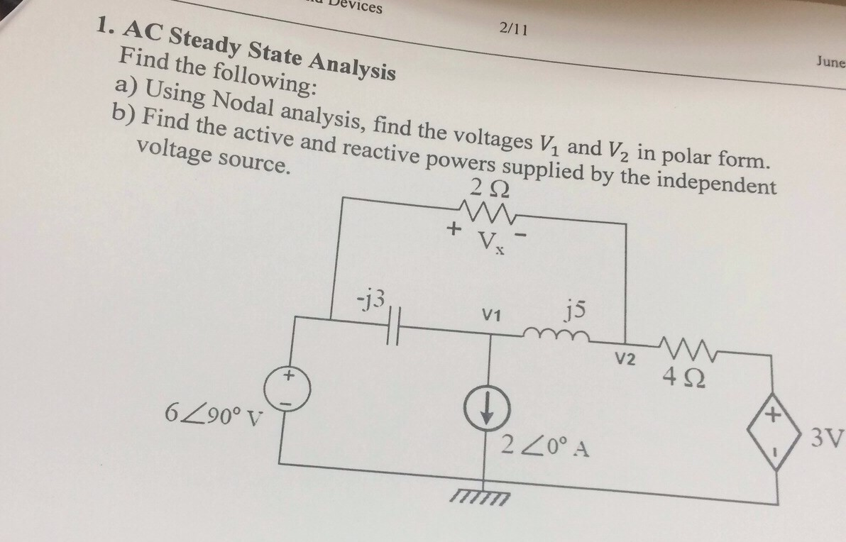 Solved AC Steady state analysis Find the following Using | Chegg.com