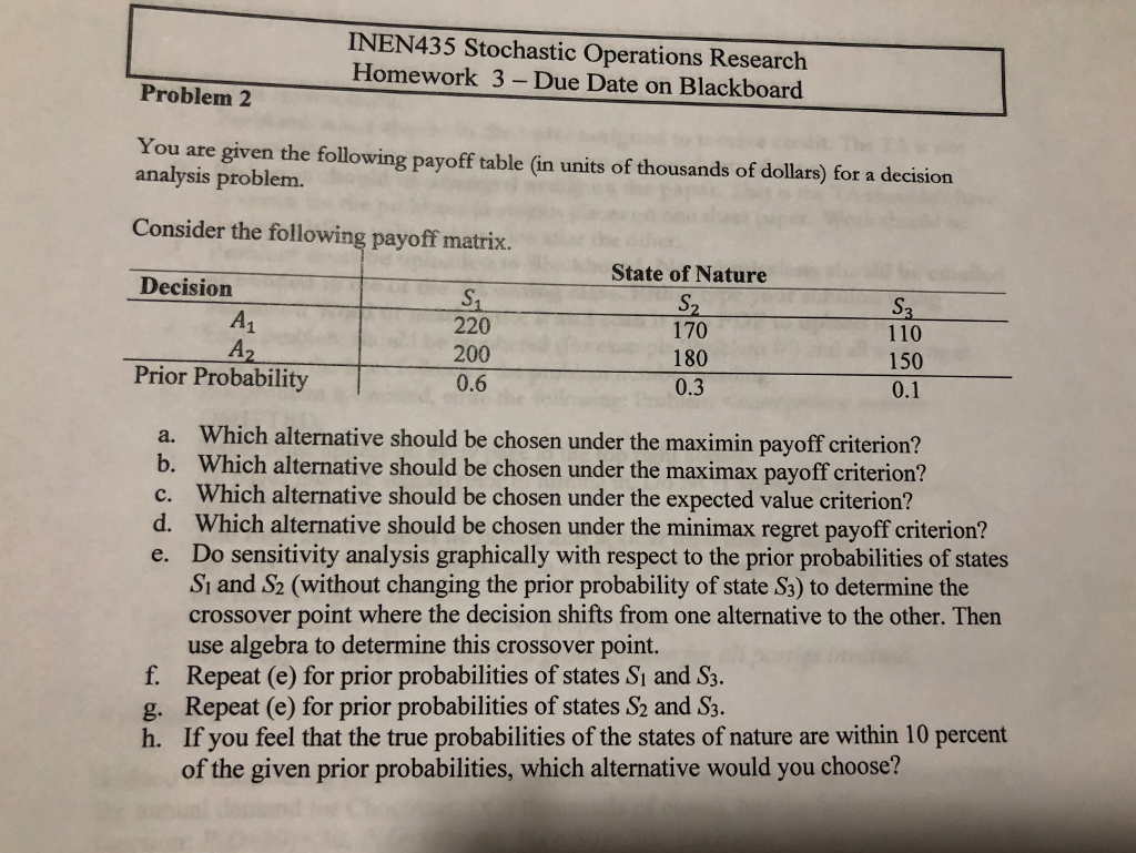 Solved INEN435 Stochastic Operations Research Homework 3 - | Chegg.com