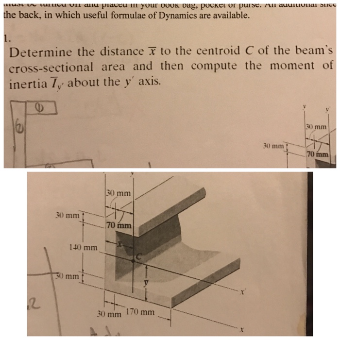 Solved Determine the distance x to the centroid C of the | Chegg.com