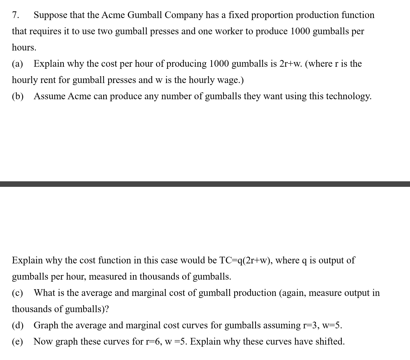 Solved suppose that the acme gumball company has a fixed chegg