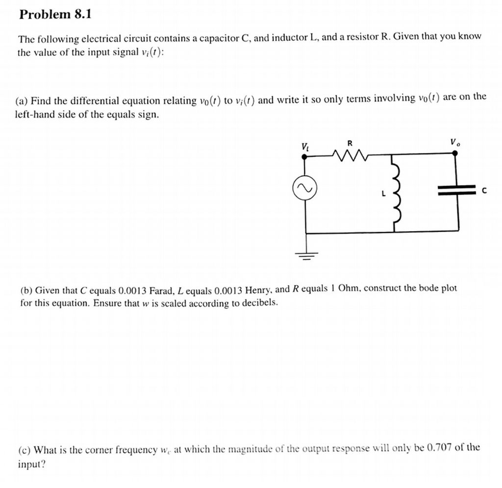 Solved The Following Electrical Circuit Contains A Capacitor | Chegg.com