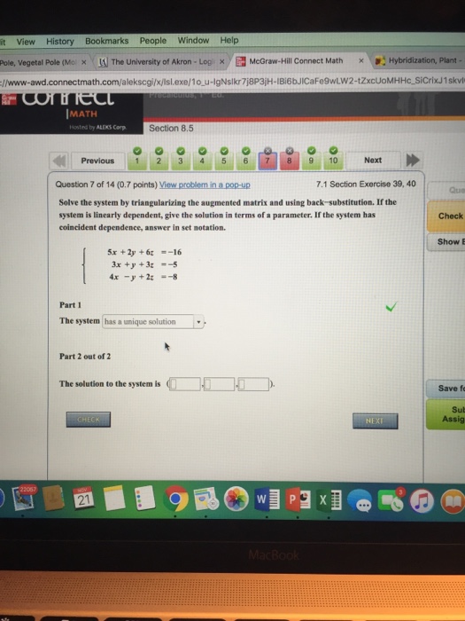 Solved Solve the system by triangularizing the augmented | Chegg.com