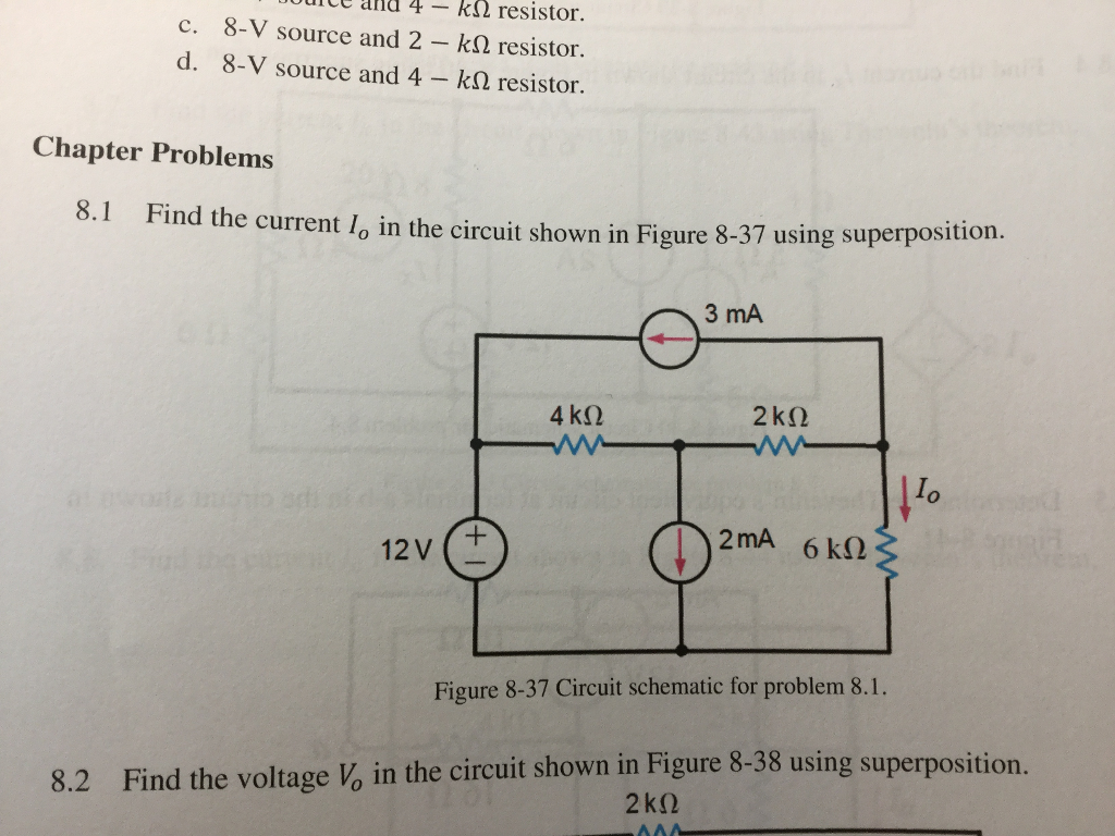 Solved 8 1 Find The Current I0 In The Circuit Shown In