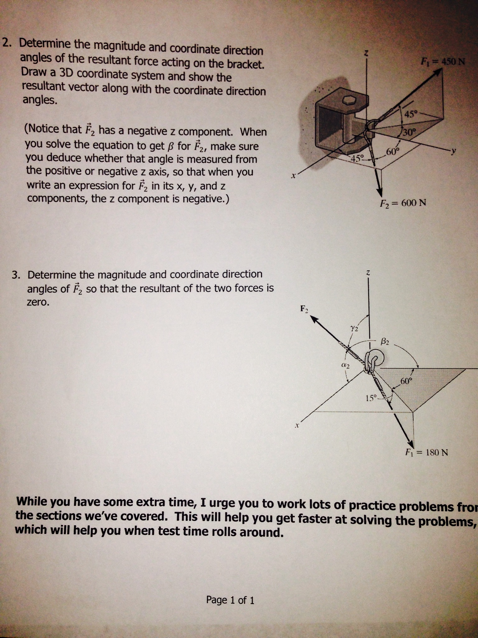 Solved Determine the magnitude and coordinate direction | Chegg.com